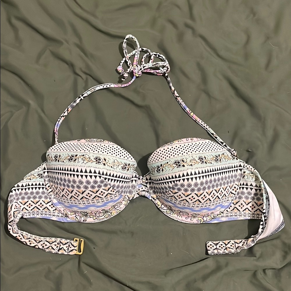 Patterned Halter Bikini Top